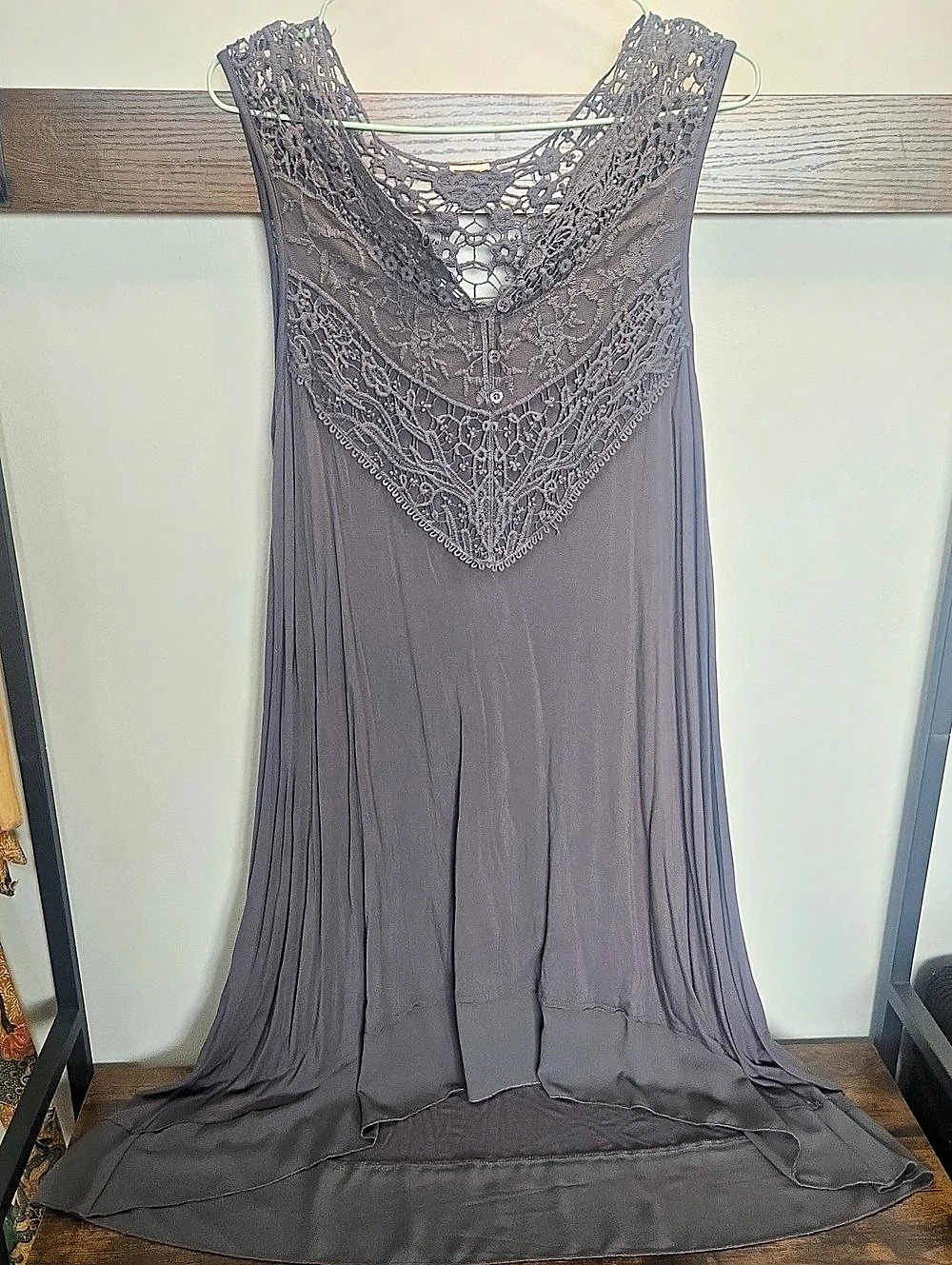 Lace Maxi Dress in Gray